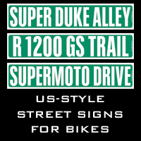 US-Style street signs for motorcycles